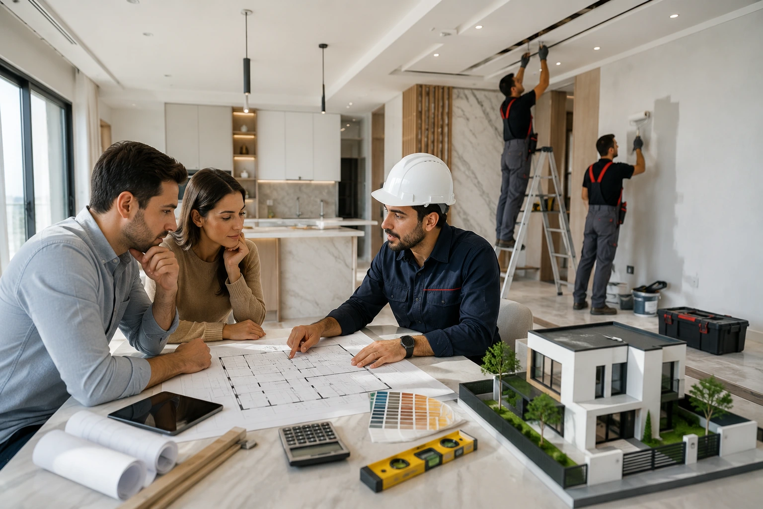 Renovation contractors in Dubai working on a residential property